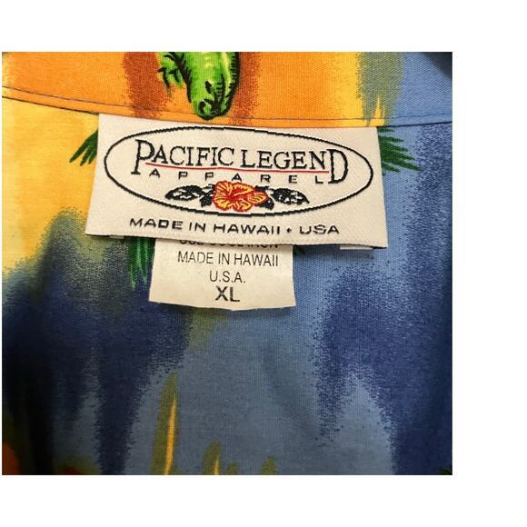 VTG Pacific Legend Hawaiian Shirt Floral Made in Hawaii USA Alligator Beach XL - Picture 4 of 7